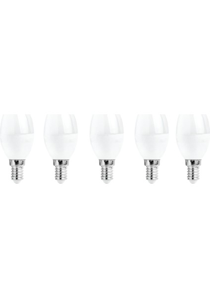 6W Dekoratif LED Kıvrık Mum Ampul Buji 5'li Paket Beyaz Işık E14 Avize Lambası Ince Duy
