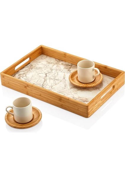 5 Parça Tepsili 2 Kişilik Kahve Fincanı