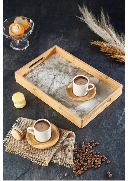 5 Parça Tepsili 2 Kişilik Kahve Fincanı fiyatları