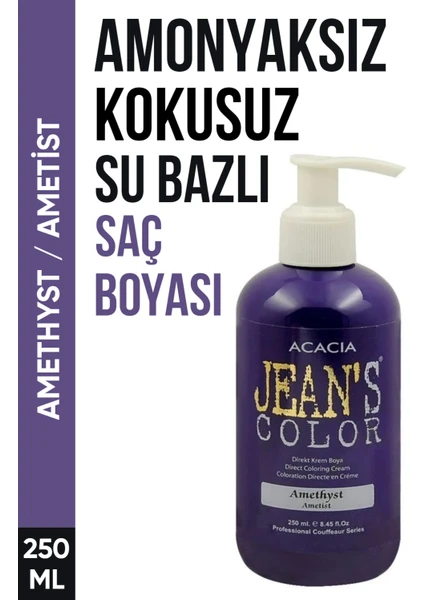 JEAN'S COLOR Jean’s Color Amonyaksız Ametist Renkli Saç Boyası 250 ml Kokusuz Su Bazlı Amethyst Hair Dye