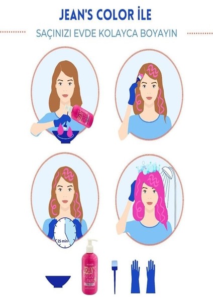 Jean’s Color Amonyaksız Eflatun Solmayan Çiçek Renkli Saç Boyası 250 ml Kokusuz Su Bazlı Amaranth Hair Dye
