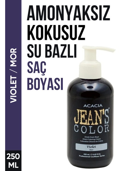 Jean’S Color Mor Renkli Saç Boyası 250 Ml Su Bazlı Violet Hair Dye