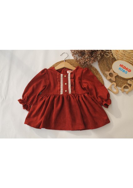 Bordo Kadife Dantel Detaylı Elbise modelleri