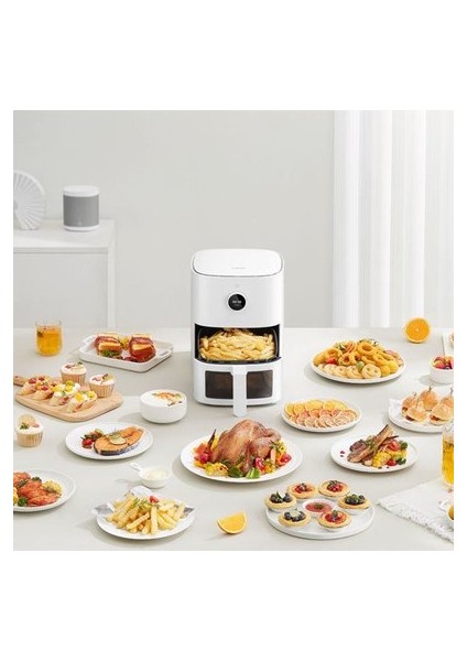 4 Lt 1600W Wi-Fi 24 Saatlik Planlama Özellikli Yağsız Kızartma | Pişirme | Yoğurt | Meyve Kurutma | Buz Çözme | Fermantasyon Özellikli Yağsız Airfryer Fritöz