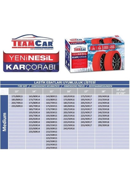 Btl Otomotiv Kar Çorabı Medium Ebat Yeni Nesil Kolay Montaj Zincir Muadili