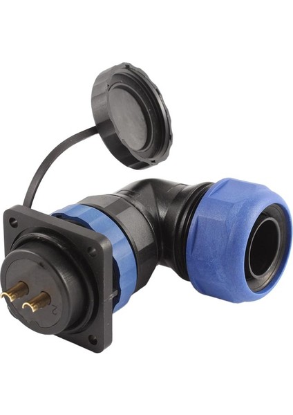 SD28 Su Geçirmez 2 Pin 28 mm Yuvarlak Konnektör (90 Derece Dirsek)