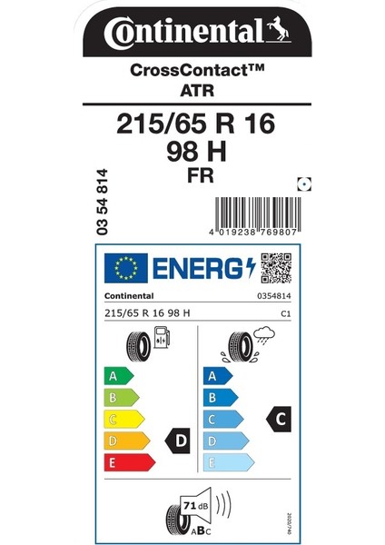 215/65 R16 98H Fr Crosscontact Atr Suv 4 Mevsim Lastiği ( Üretim Yılı: 2023 ) fiyatları
