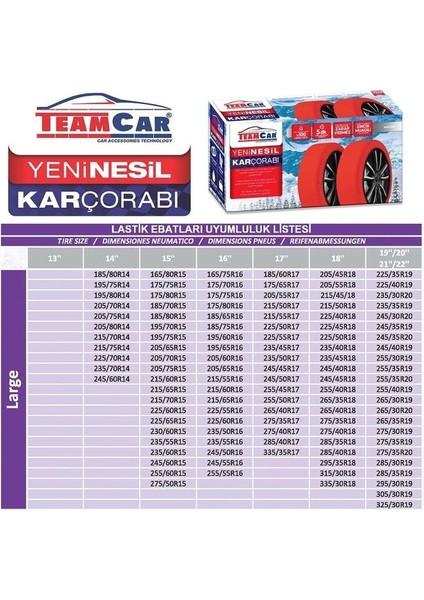 Btl Otomotiv Kar Çorabı Large Ebat Yeni Nesil Kolay Montaj Zincir Muadili