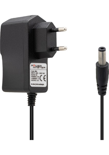 PM-8114 9 Volt - 1 Amper 5.5*2.5 Uçlu Priz Tipi Adaptör