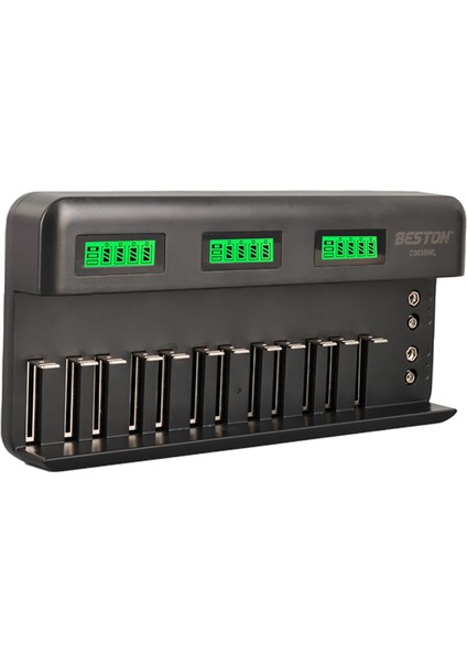 C9036WL AA/AAA/9V/C BOY/DBOY/NI-MH/NI-CD/9V/LİTYUM Pil LCD Ekranlı Hızlı Şarj Cihazı