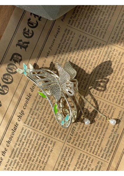 Swarovski Taşlı Sallantılı Mandal Toka Gümüş SBT1738