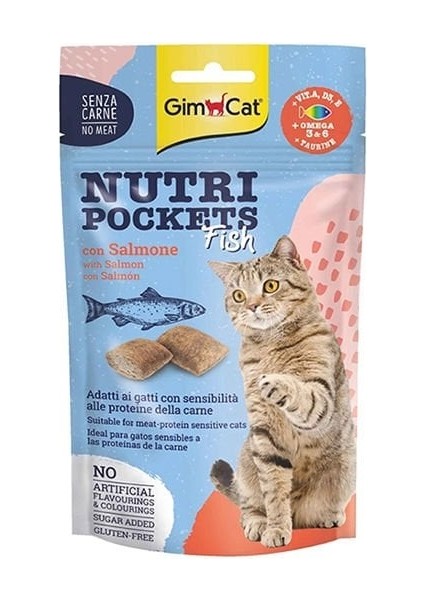 Nutri Pockets Somon Balıklı Kedi Ödül Maması 60 gr - Tazemama Express