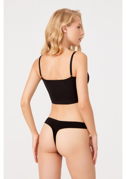 Basic Pamuklu Dantel Detaylı Kadın Tanga 3'lü Paket Külot - 3 fırsatları