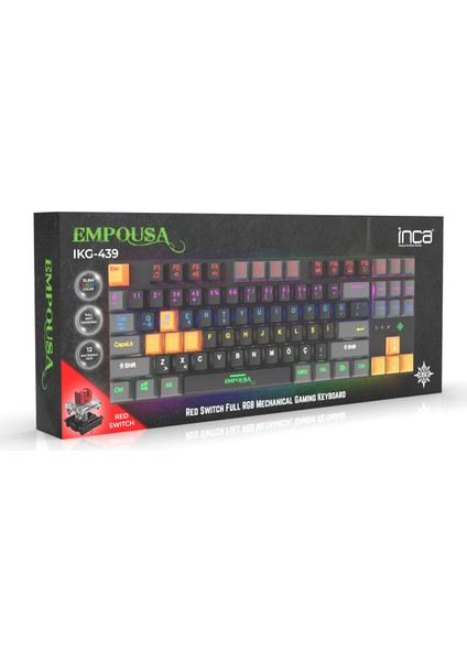 IKG-439 Empousa Red  Switch Full Rgb Mechanıcal  Keyboard