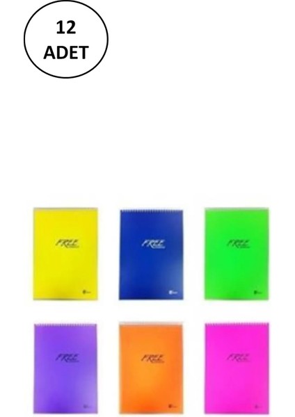 Gıpta Bloknot Pro Block Spiralli Karton Kapak A7 40 Yaprak Çizgili 12 Adet