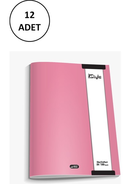 Pp Kapak Metod Defteri 100 Yaprak Düz 12 Adet
