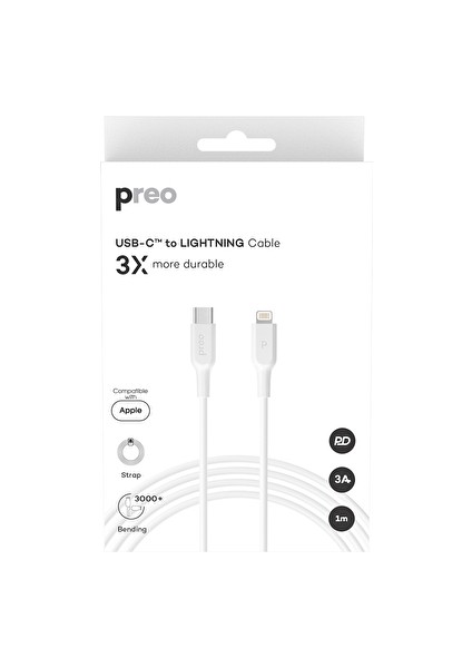 MMU109 3A Usb-C Lightning K. 1m