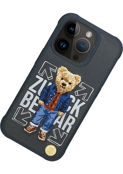 Iphone 15 Pro Uyumlu Kılıf Sevimli Ayıcık Zuckbear San Francisco Ipli Nakışlı 3D Boyutlu Polo Kumaş Yeni Moda fiyatları