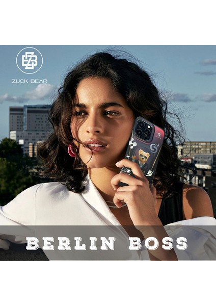 Iphone 15 Pro Max Uyumlu Gözlüklü Sevimli Ayıcık Zuckbear Matrix Berlin Boss Serisi Magsafe Kapak