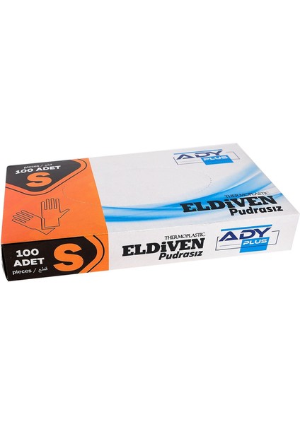 Ady Plus Pudrasız Yeni Nesil Eldiven 100'LÜ Beyaz S 12 Paket