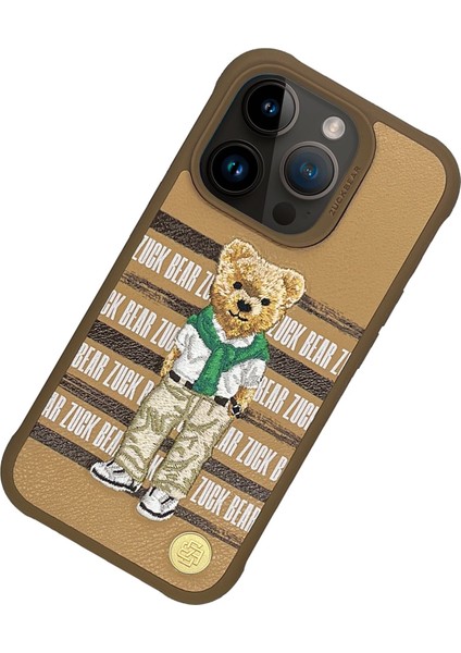 Iphone 15 Pro Uyumlu Kılıf Sevimli Ayıcık Zuckbear San Francisco Ipli Nakışlı 3D Boyutlu Polo Kumaş Yeni Moda fiyatları