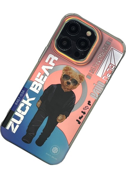Iphone 15 Pro Max Uyumlu Gözlüklü Sevimli Ayıcık Zuckbear Matrix Berlin Boss Serisi Magsafe Kapak