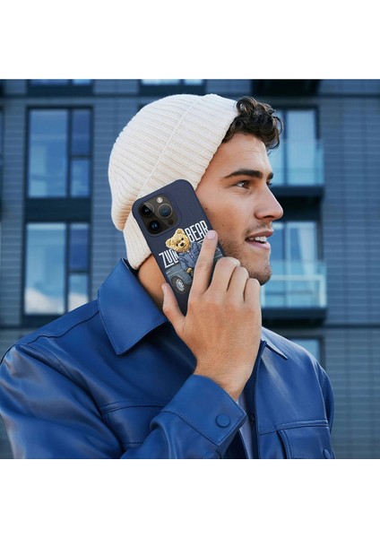 Iphone 15 Pro Max Kılıf Sevimli Ayıcık Zuckbear San Francisco Ipli Nakışlı 3D Boyutlu Polo Kumaş Yeni Moda fırsatları