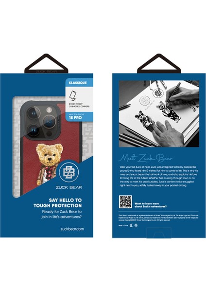Iphone 15 Pro Kabartmalı Kılıf Sevimli Ayıcık Classic London Tarz Seri 3 Boyutlu Ipli Nakışlı Işlemeli Kapak Zuckbear Lisanslı fırsatları