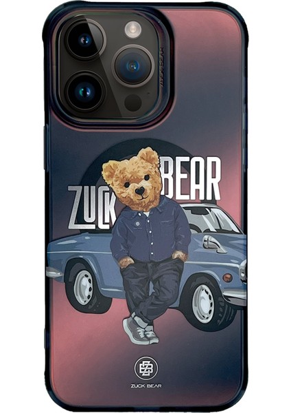 Apple Iphone 15 Pro Kılıf Nostalji Sevimli Ayıcık Zuckbear California Cool Serisi Magsafe Kapak