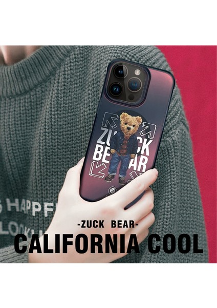 Apple Iphone 15 Pro Kılıf Nostalji Sevimli Ayıcık Zuckbear California Cool Serisi Magsafe Kapak modelleri