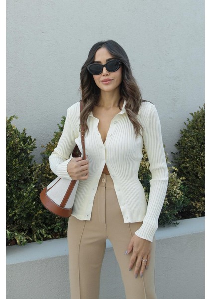 Ekru Polo Yaka Hırka fiyatları