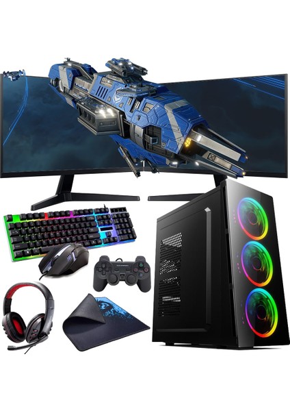 I5 11400F 16GB 480SSD 4gb GTX1650 Çift 24" Monitörlü (Gaming Set)