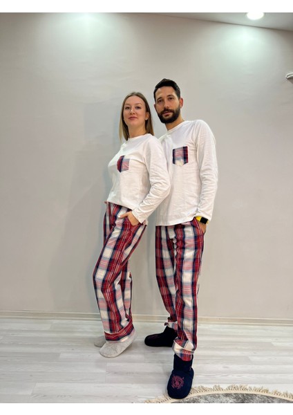Erkek Beyaz Ekose Erkek Pijama Takımı(Sadece Erkek) fiyatları