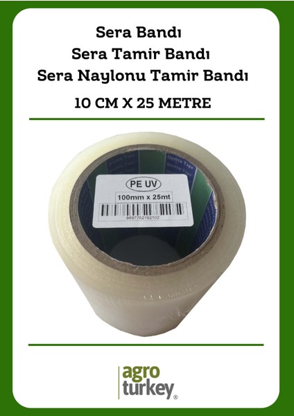 | 10 Cm X 25 Metre - Sera Tamir Bandı - Sera Naylonu Tamir Bandı - 140 Micron - Uv Işınlarına Karşı Dayanıklı