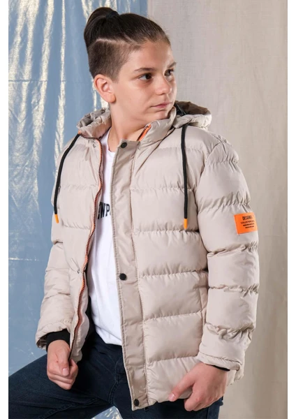 Pina Kids Designed Kapüşonlu Içi Polar Astarlı Erkek Çocuk Şişme Mont