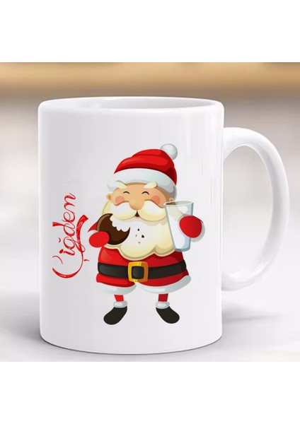 Yeni Yıl Mutlu Yıllar Yılbaşı Baskılı Kupa, Porselen ve Kulplu Bardak, Noel Babalı