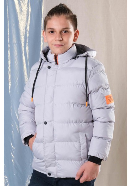 Designed Kapüşonlu Içi Polar Astarlı Erkek Çocuk Şişme Mont