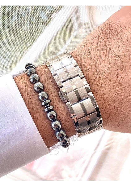 Gümüş Renk Çelik Kordon Pilsiz Wip Otomatik Erkek Kol Saati+Bileklik fırsatları