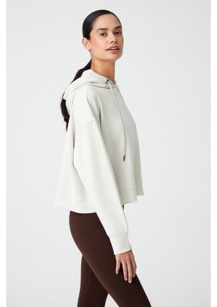 Taş Kapüşonlu Yumuşak Dokulu Crop Sweatshirt Cropped Sweat modelleri
