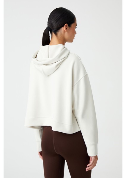Taş Kapüşonlu Yumuşak Dokulu Crop Sweatshirt Cropped Sweat fırsatları