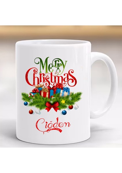 Yeni Yıl Mutlu Yıllar Yılbaşı Baskılı Kupa, Porselen ve Kulplu Bardak, Mery Chrismas