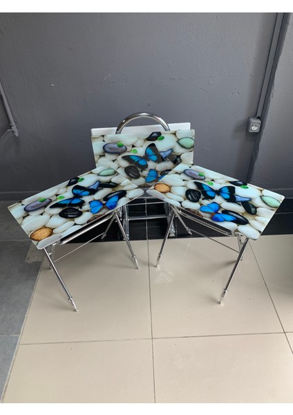 Camlı Çanta Sehpa, Sehpa, Zigon, 4lü Zigon, Çanta Sehpa, 4lü Sehpa fiyatları