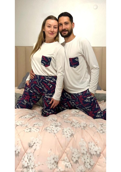 Erkek New Yoork Lacivert Erkek Pijama Takımı(Sadece Erkek)