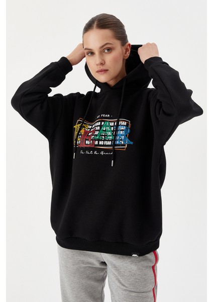 Kadın Sweatshirt Oversize Kapüşonlu Siyah 72476 fiyatları