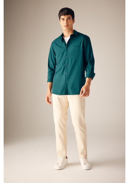 Regular Fit Poplin Uzun Kollu Gömlek A8030AX23AU