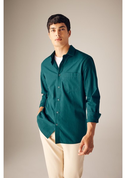 Regular Fit Poplin Uzun Kollu Gömlek A8030AX23AU