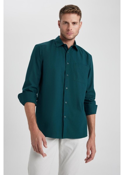 Regular Fit Poplin Uzun Kollu Gömlek A8030AX23AU