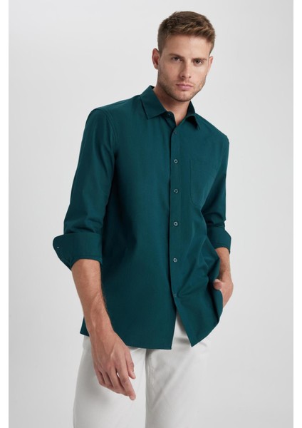 Regular Fit Poplin Uzun Kollu Gömlek A8030AX23AU