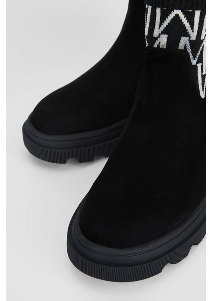 Kadın Siyah Süet Deri Casual Bot 926 T-01 Bn Bot SK23/24 modelleri