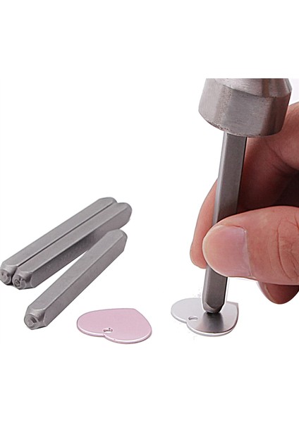 12 Parça Kalp Şeklinde (Aşk) Metal Damga Seti, Metal Delme Için 3mm (1/8 Inç) Metal Zımba Damga Seti (Yurt Dışından) fırsatları